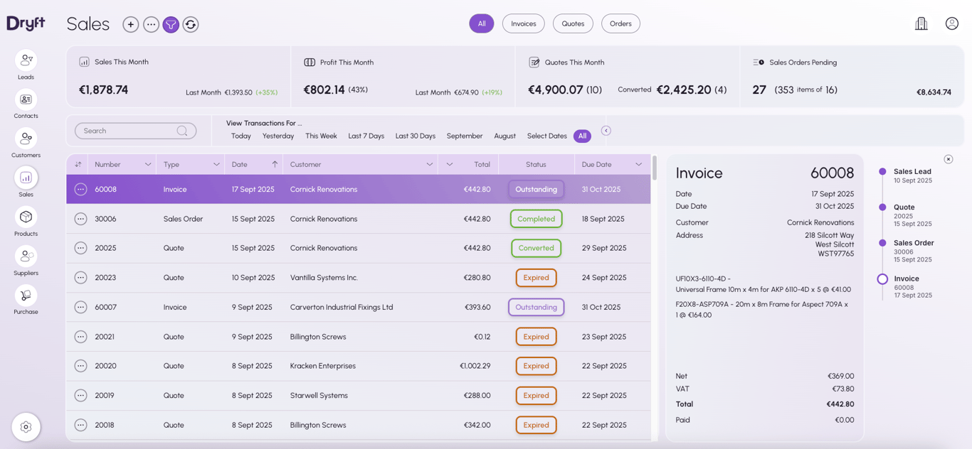 Dryft Sales